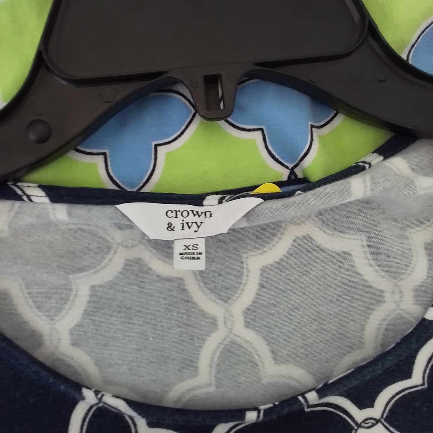 Crown & Ivy Womens Dress Blue/White XS Cotton