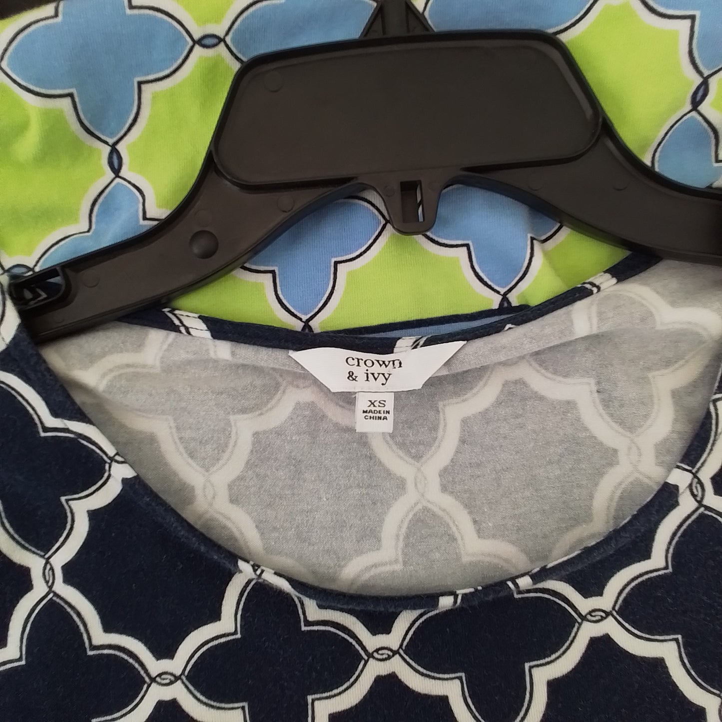 Crown & Ivy Womens Dress Blue/White XS Cotton