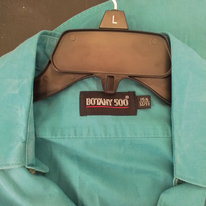 Botany 500 Men's Teal Cotton Button Up Shirt Size 15 32-33