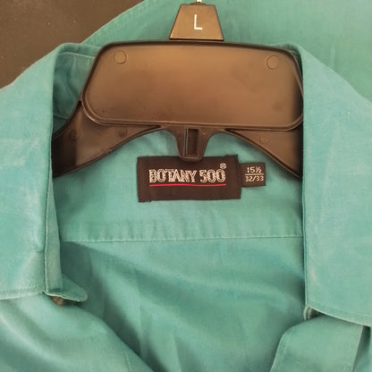 Botany 500 Men's Teal Cotton Button Up Shirt Size 15 32-33