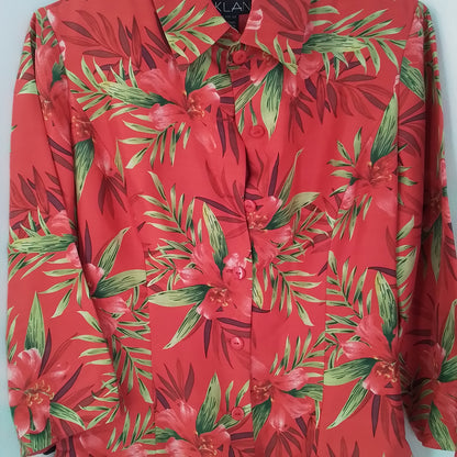 Red Silk Women's Blouse