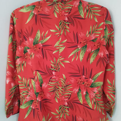 Red Silk Women's Blouse