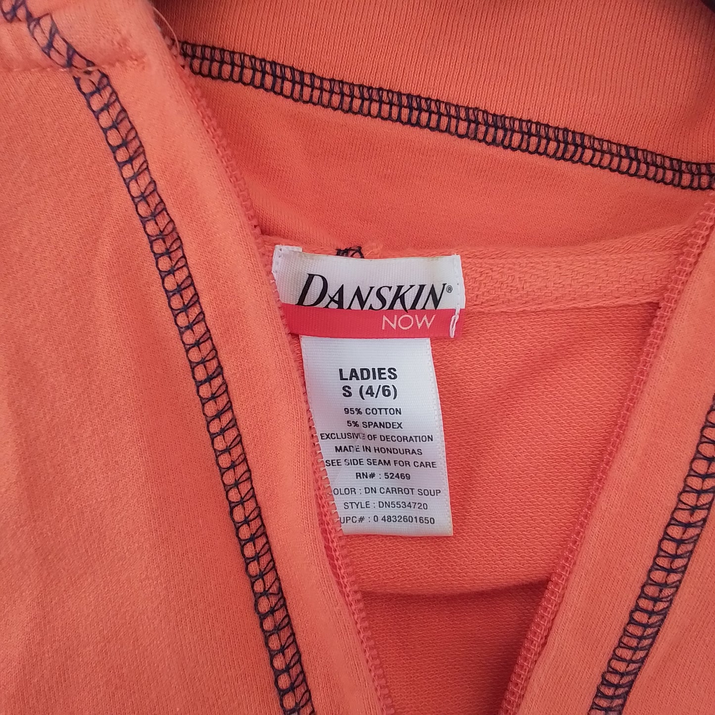 Danskin Women's Orange Cotton Sweatshirt - Size S
