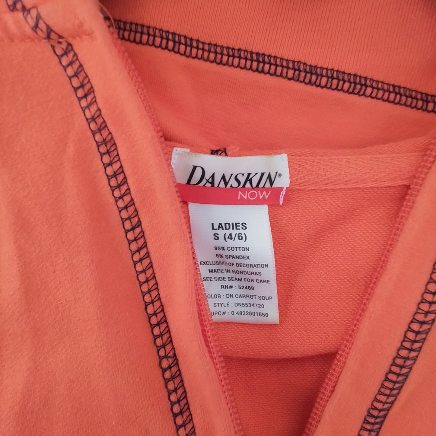 Danskin Women's Orange Cotton Sweatshirt - Size S