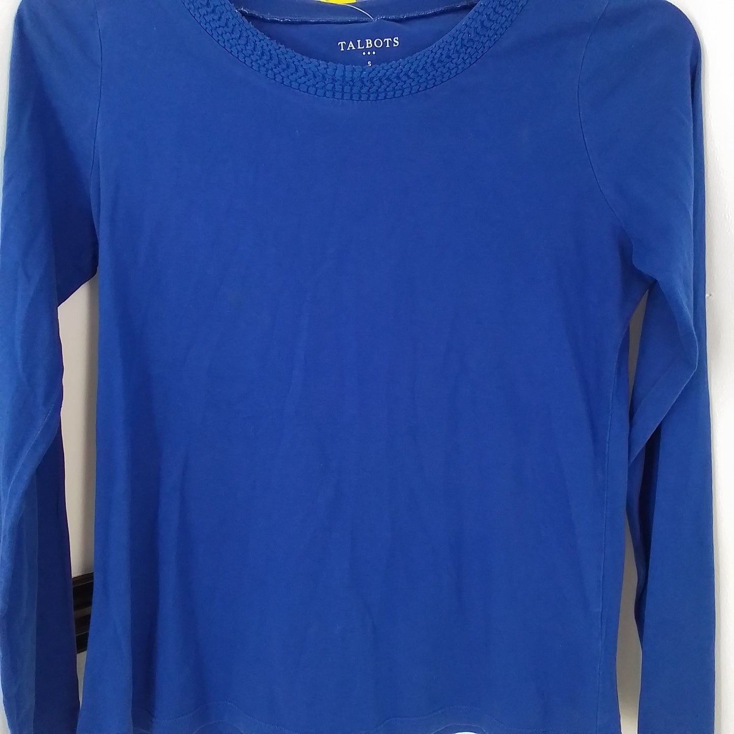 TALBOTS Women's Blue Cotton Long Sleeve Shirt, Size S