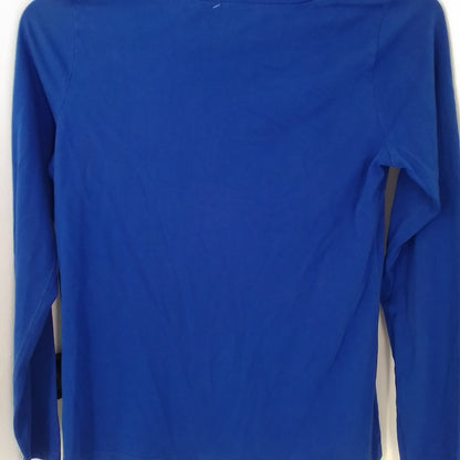 TALBOTS Women's Blue Cotton Long Sleeve Shirt, Size S
