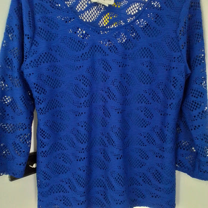 Women's Blue Polyester Blouse - Size M