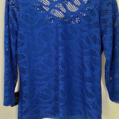 Women's Blue Polyester Blouse - Size M
