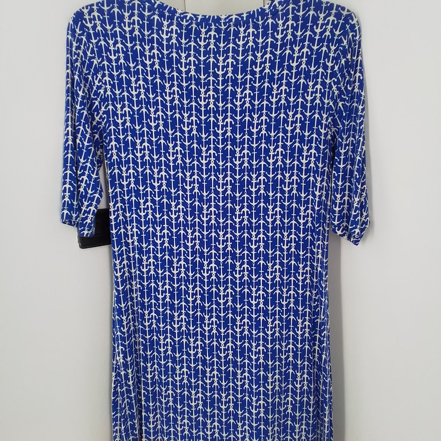 Women's Rayon Dress - White/Blue, Size S