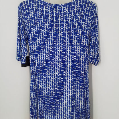Women's Rayon Dress - White/Blue, Size S
