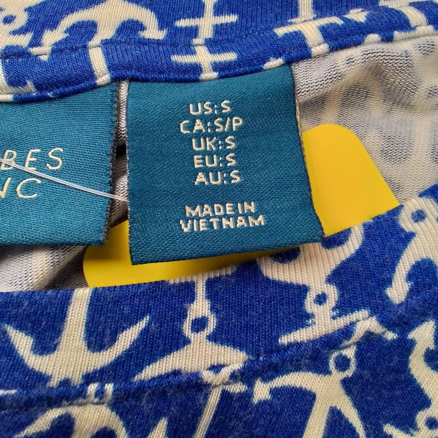 Women's Rayon Dress - White/Blue, Size S