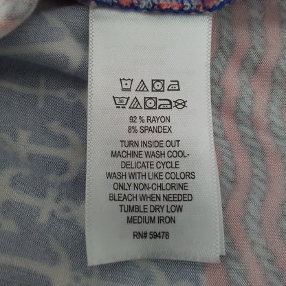 Women's Rayon Dress - White/Blue, Size S