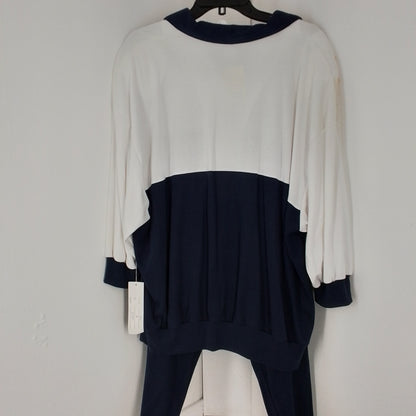 Women's Cotton Suit (3x) white, dark blue, and gold