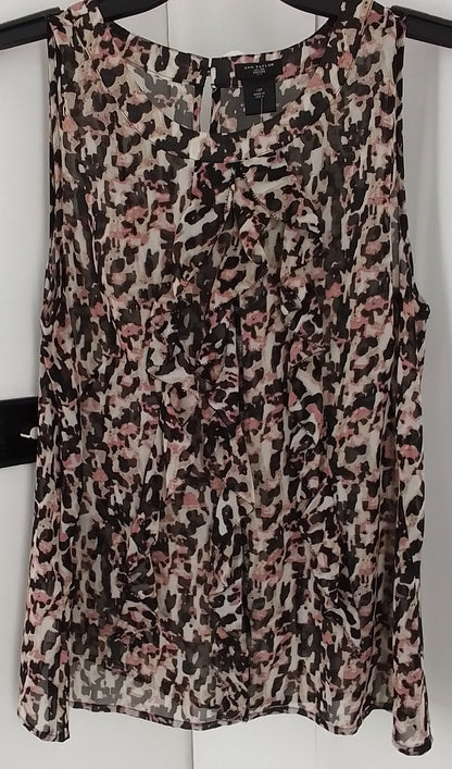 Ann Taylor Women's Blouse Size 10 - Black, White, Purple