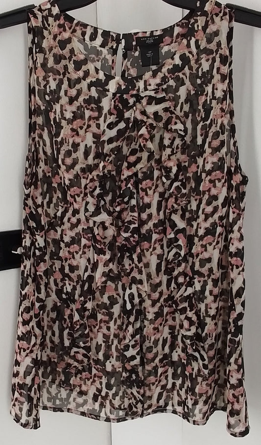 Ann Taylor Women's Blouse Size 10 - Black, White, Purple