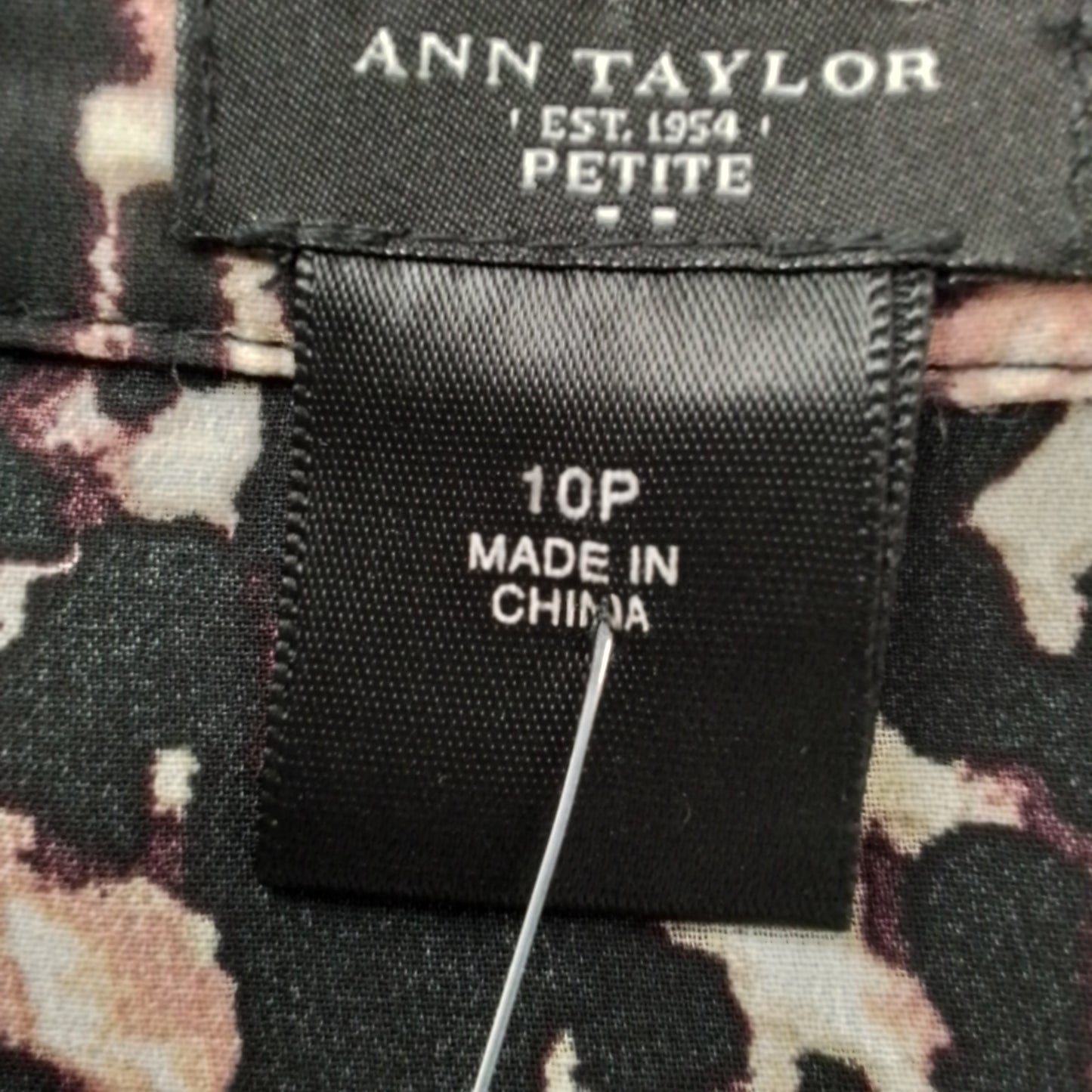 Ann Taylor Women's Blouse Size 10 - Black, White, Purple