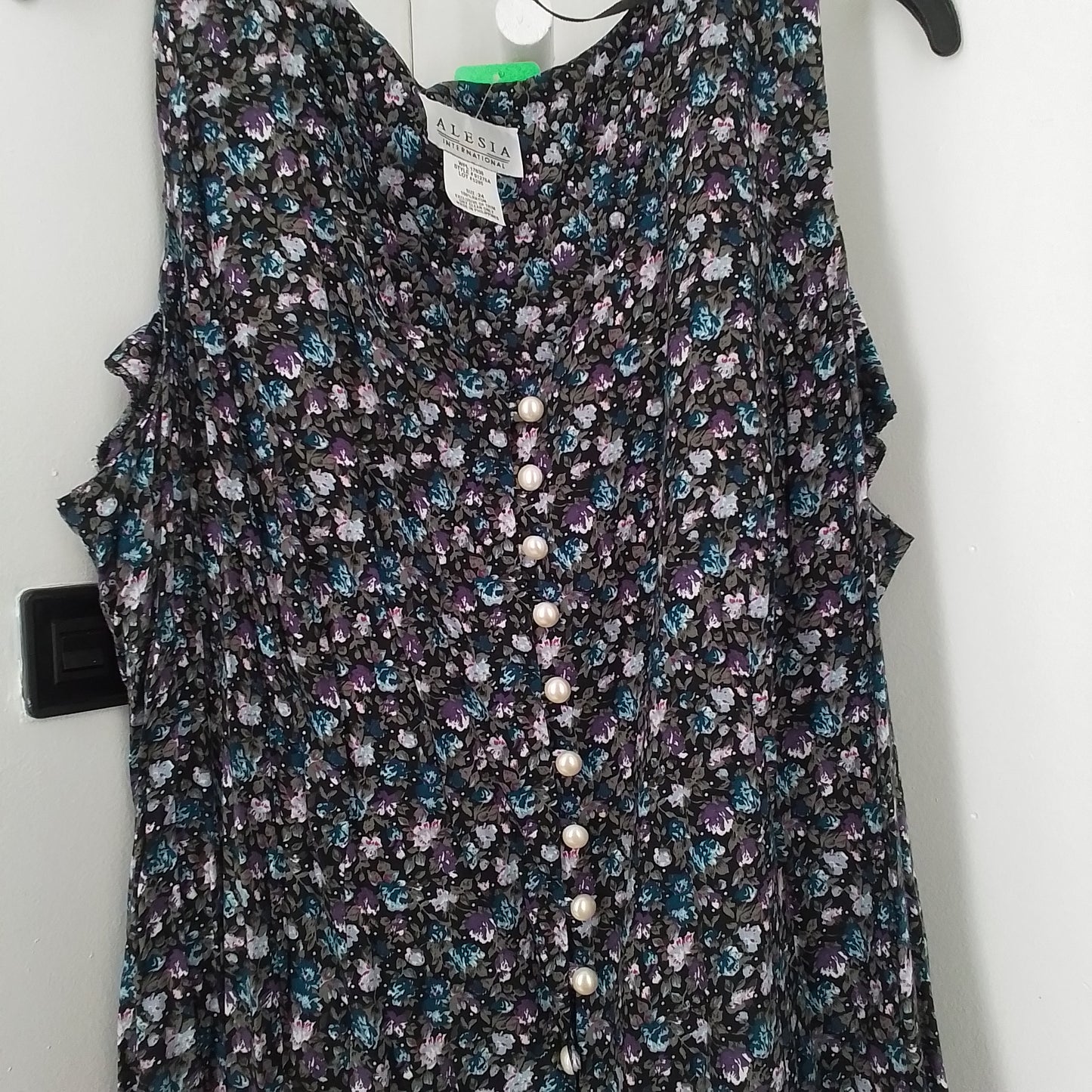 Women's Rayon Dress - Size 24 - Blue/Black pink/purple