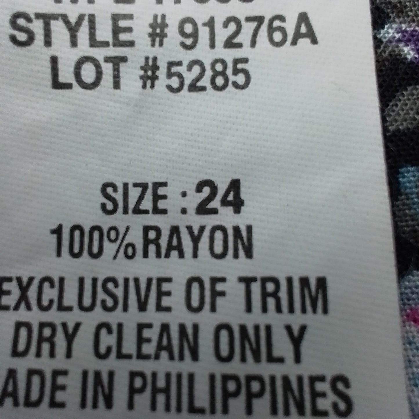 Women's Rayon Dress - Size 24 - Blue/Black pink/purple