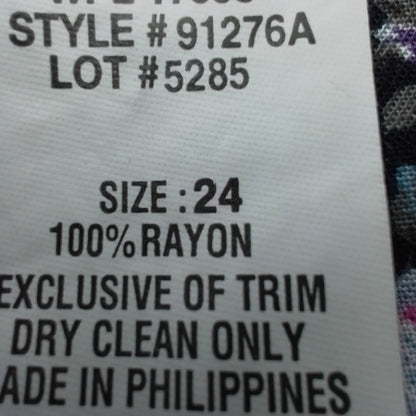 Women's Rayon Dress - Size 24 - Blue/Black pink/purple