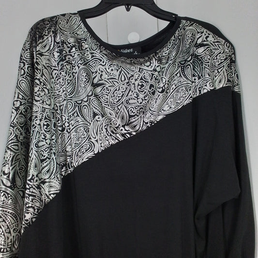 Women's blouse - Black/White, Cotton/Polyester (3x)