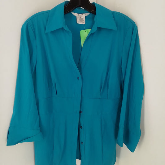 Women's aqua Polyester Blouse - Size M