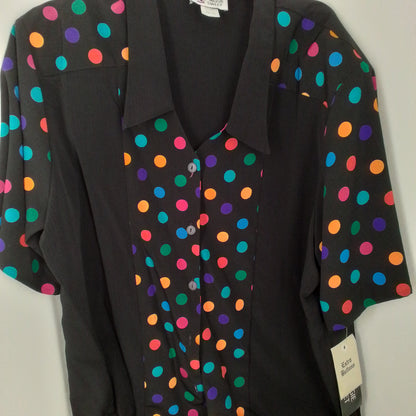 Black Polka Dot Polyester Blouse Accessory