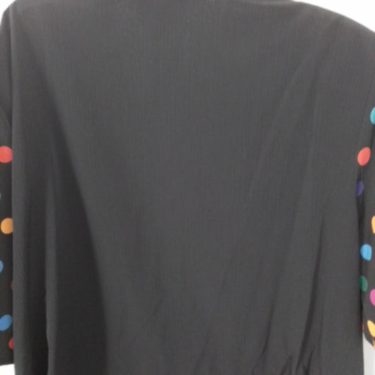 Black Polka Dot Polyester Blouse Accessory