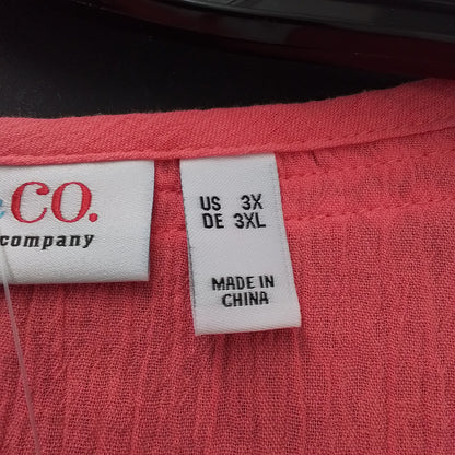 Women's Pink Blouse - Cotton/Polyester