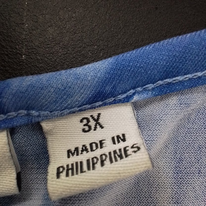 Women's Cotton Blouse - Aqua, Blue, White (3x)