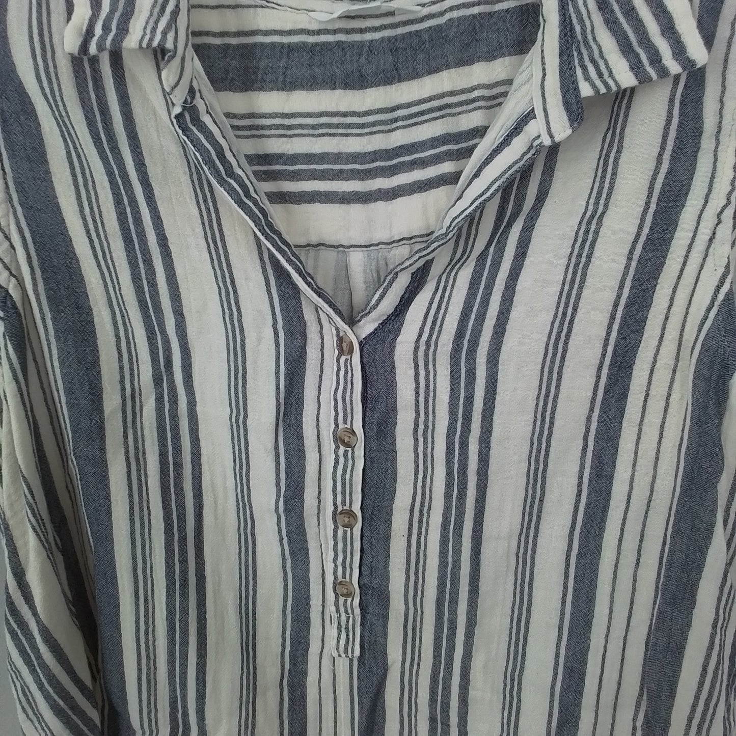 TIME AND TRU Women's Shirt -  off-White, grey blue XXL, Cotton