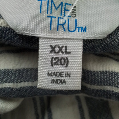 TIME AND TRU Women's Shirt -  off-White, grey blue XXL, Cotton