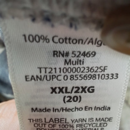 TIME AND TRU Women's Shirt -  off-White, grey blue XXL, Cotton