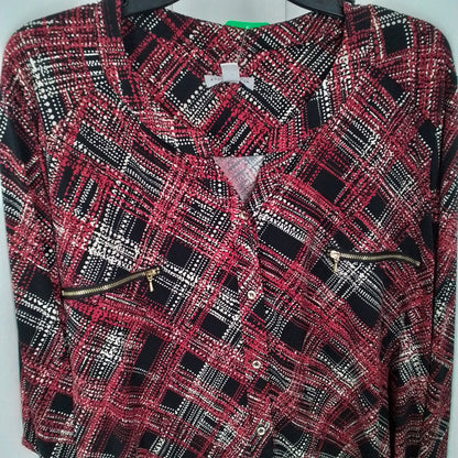 Women's Red Blouse 3X Polyester