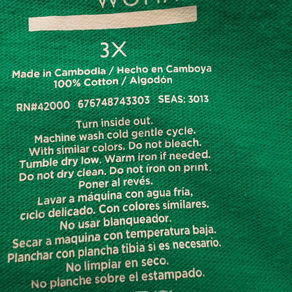 Basic Editions Women's Green Cotton Shirt 3X