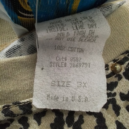 Women's Cheetah print Cotton Shirt (3x)