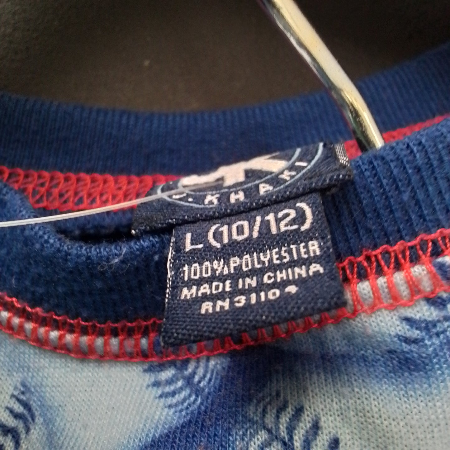 Kids 3-piece Blue Polyester Pajamas: shirt, pants, & shorts- Sizes L/10/12