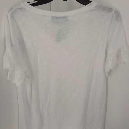 Women's White Shirt - Size L, Cotton/Polyester