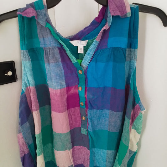 TIME AND TRU Women's Shirt XXL - Purple, Teal, Pink, Green