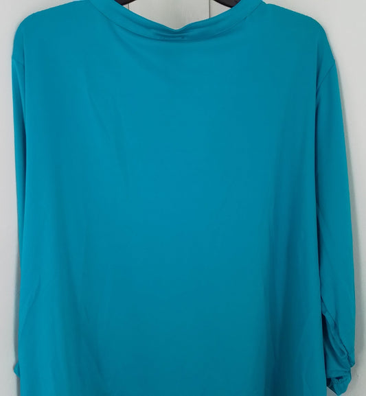 George Women's Teal Blouse 4XL Polyester