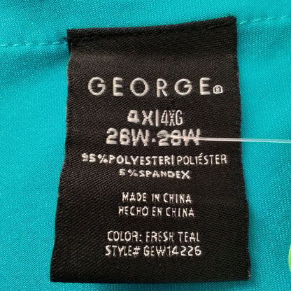 George Women's Teal Blouse 4XL Polyester