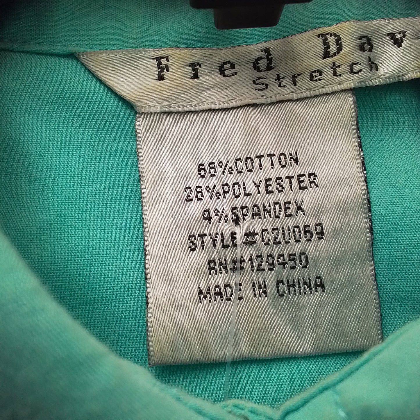 Women's Teal Button Up Shirt - Size M, Cotton/Polyester