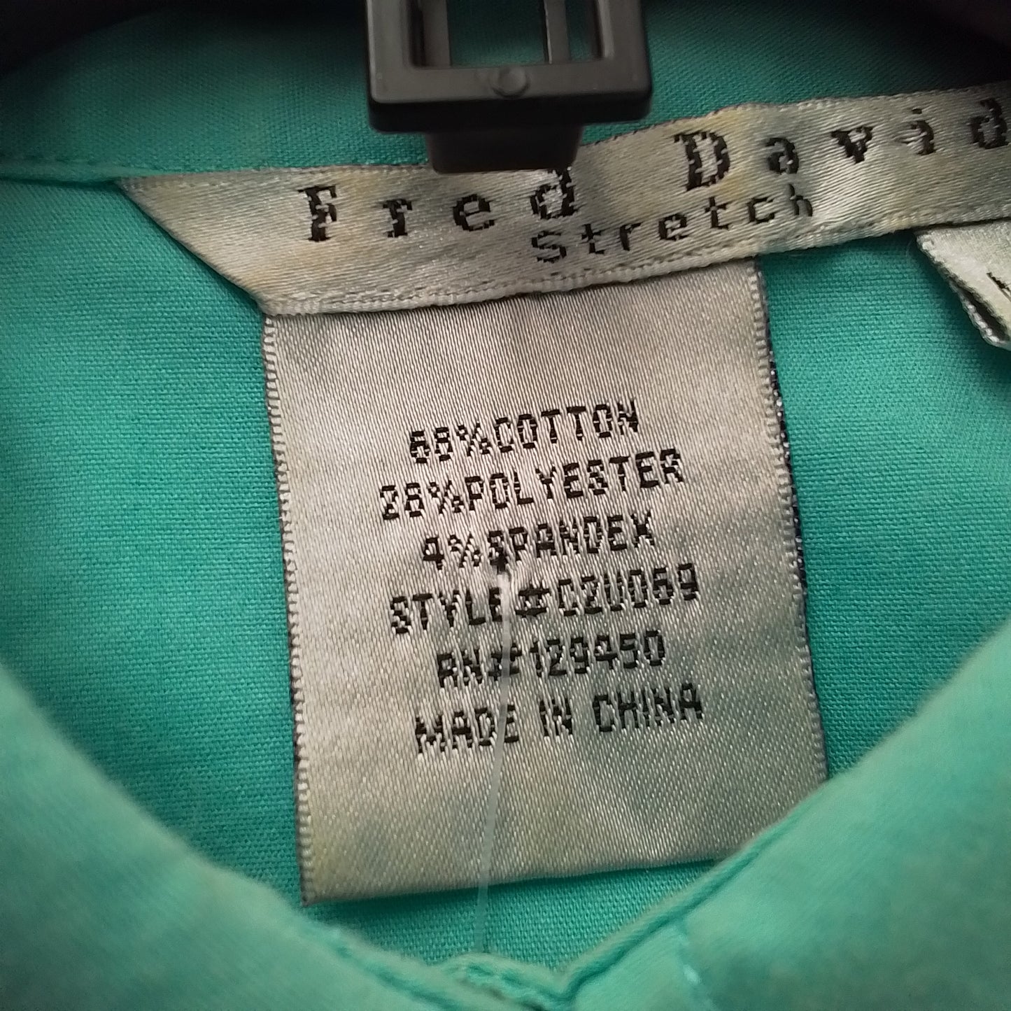 Women's Teal Button Up Shirt - Size M, Cotton/Polyester