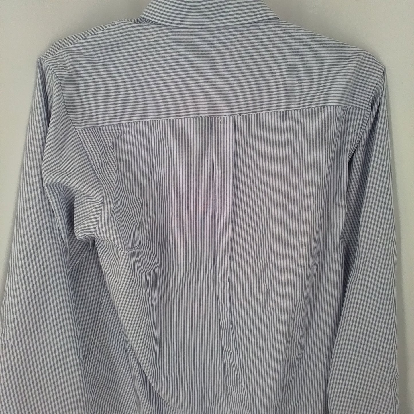 Men's Blue & White Striped Button Up Shirt - Size L
