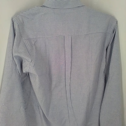 Men's Blue & White Striped Button Up Shirt - Size L