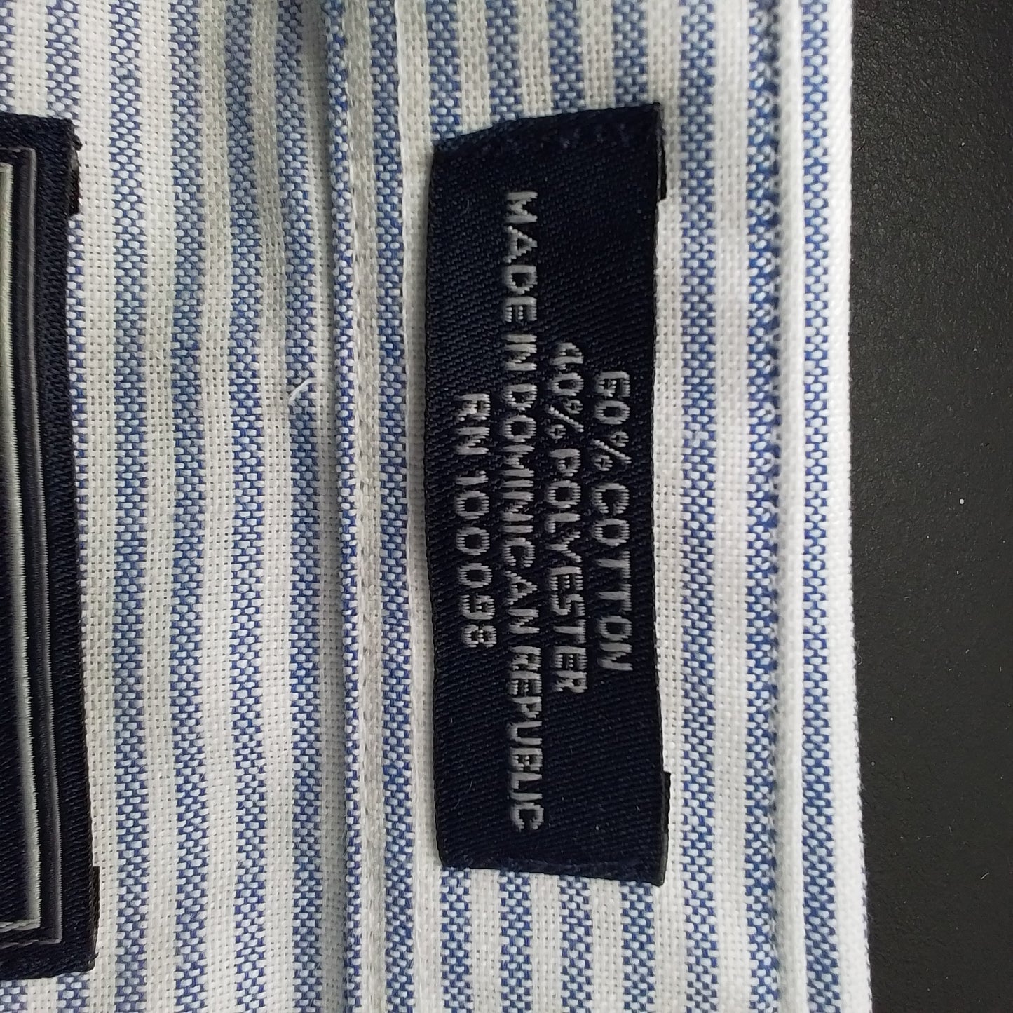 Men's Blue & White Striped Button Up Shirt - Size L
