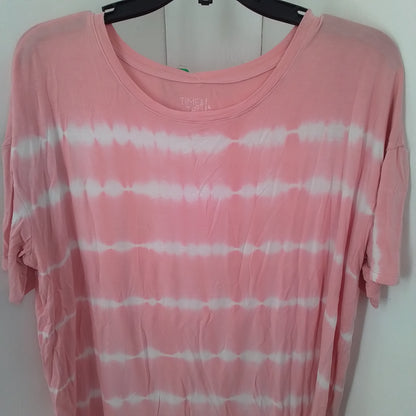 TIME AND TRU Women's T-Shirt L Pink/White