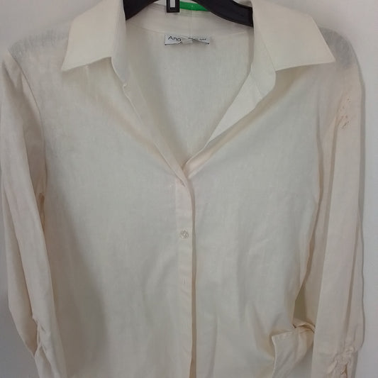 tan Women's Blouse - Rayon Linen