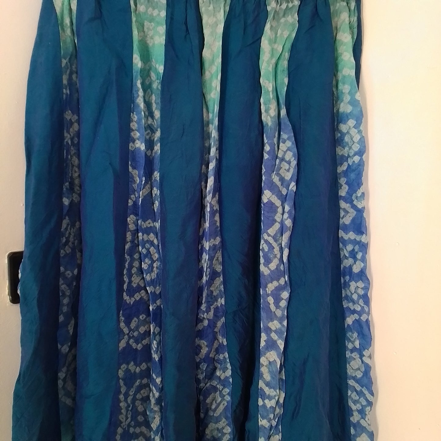 Women's Silk skirt XL - Aqua/Blue/Teal