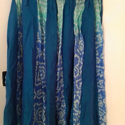 Women's Silk skirt XL - Aqua/Blue/Teal