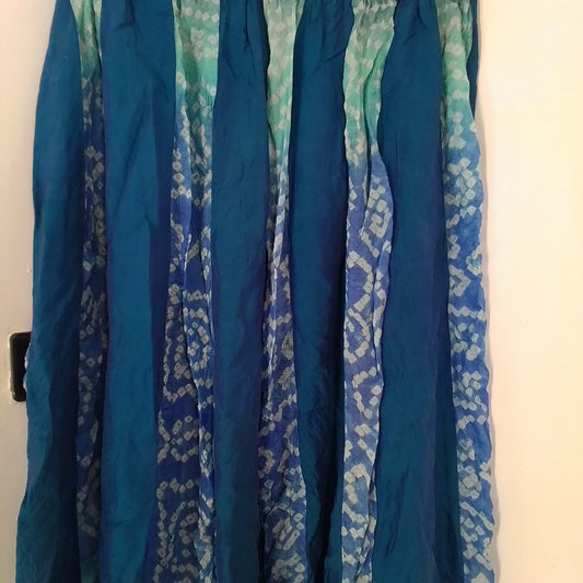 Women's Silk skirt XL - Aqua/Blue/Teal